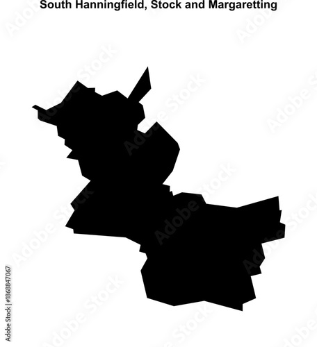 South Hanningfield, Stock and Margaretting (England) blank outline map