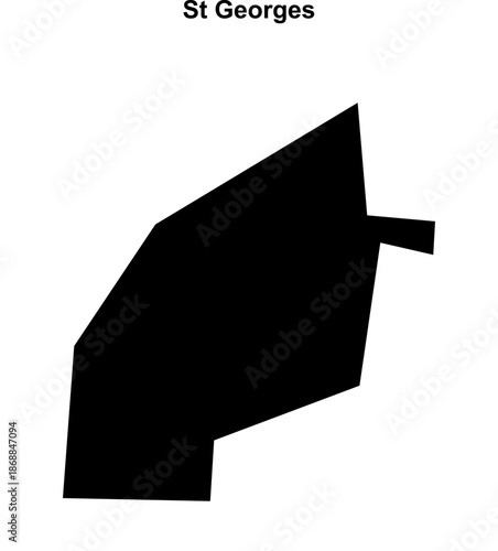 St Georges (England) blank outline map