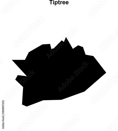 Tiptree (England) blank outline map