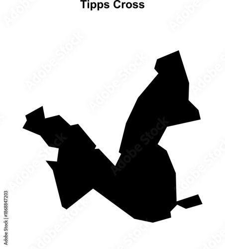 Tipps Cross (England) blank outline map