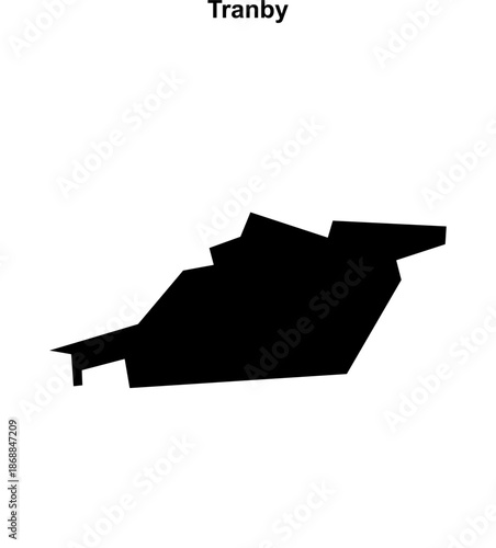 Tranby (England) blank outline map