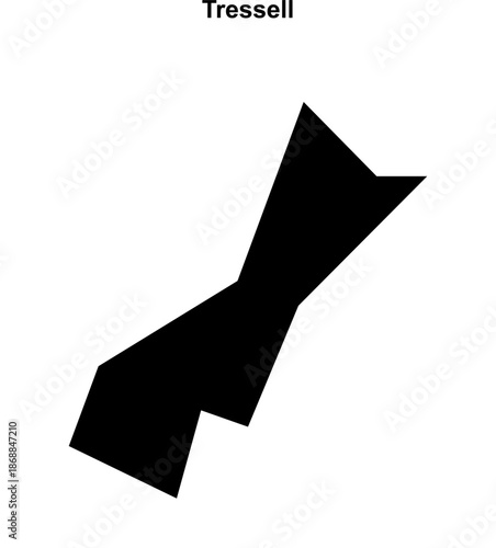 Tressell (England) blank outline map