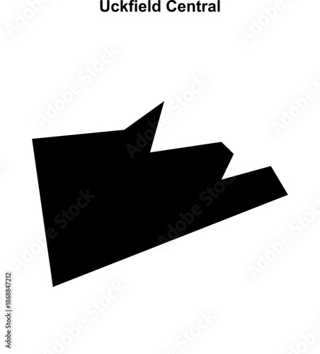 Uckfield Central (England) blank outline map