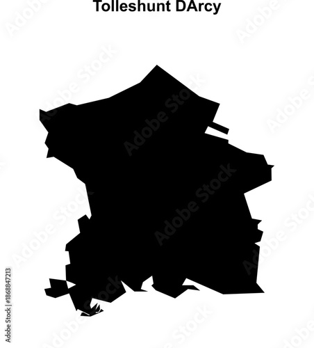 Tolleshunt DArcy (England) blank outline map