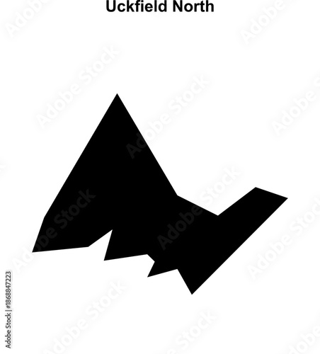 Uckfield North (England) blank outline map