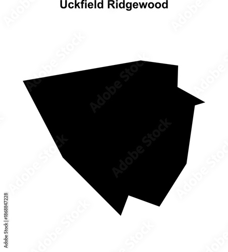 Uckfield Ridgewood (England) blank outline map