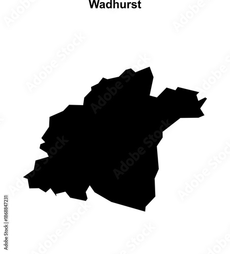 Wadhurst (England) blank outline map