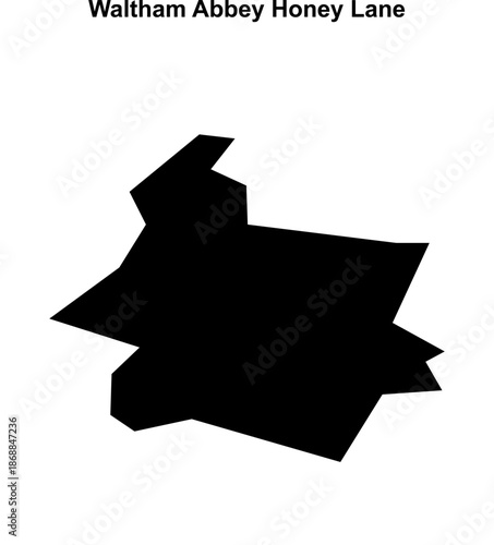 Waltham Abbey Honey Lane (England) blank outline map