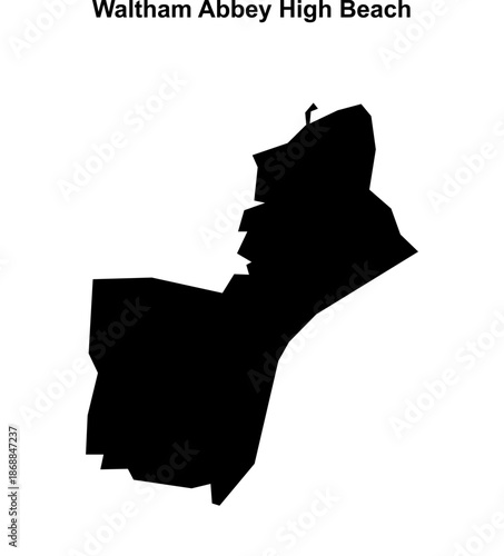 Waltham Abbey High Beach (England) blank outline map