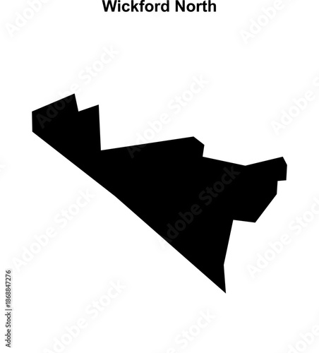 Wickford North (England) blank outline map