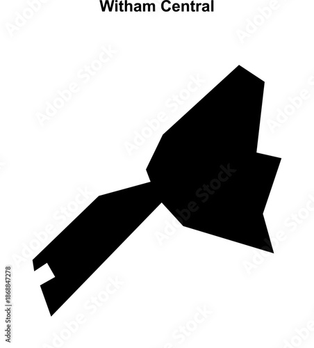 Witham Central (England) blank outline map