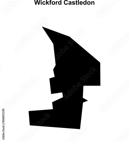 Wickford Castledon (England) blank outline map