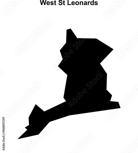 West St Leonards (England) blank outline map