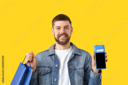 Young man with payment term...