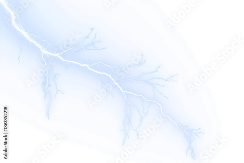 Realistic Lightning Overlay. Electric Storm Bolts. Thunderstorm Photo Effect. Energy Strikes Isolated on Transparent Background.