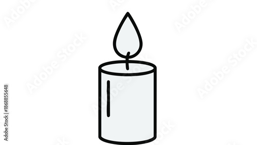 Simple line drawing of a lit candle
