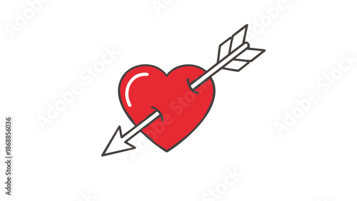 Red heart pierced by an arrow symbol