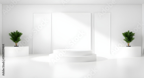 empty, white, podium, pedestal, platform, display, stand, stage, product, showcase, mockup, minimal, minimalism, clean, simple, modern, studio, background, abstract, geometric, square, round, cylinder