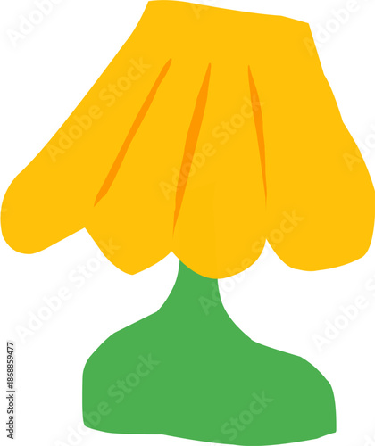 Hand drawn cute cartoon desk lamp, reading light on bedside