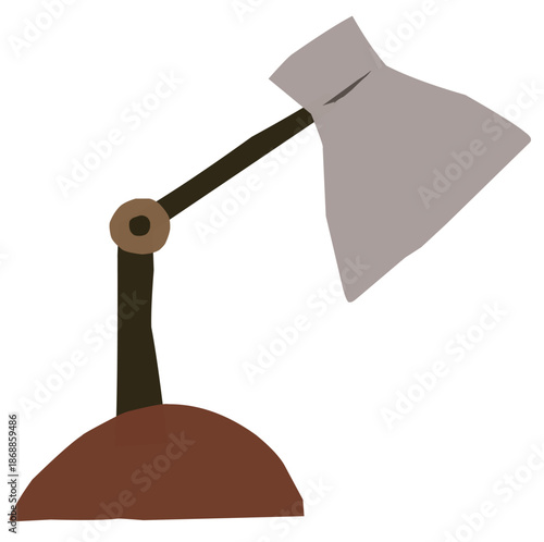 Hand drawn cute cartoon desk lamp, reading light on bedside