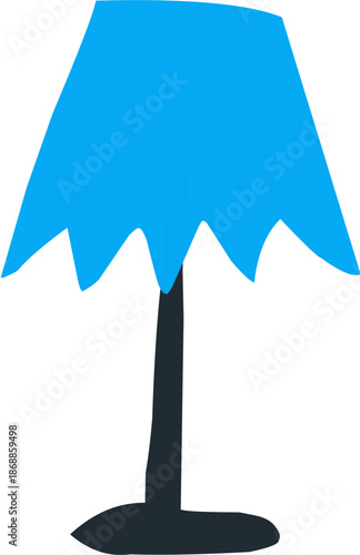 Hand drawn cute cartoon desk lamp, reading light on bedside