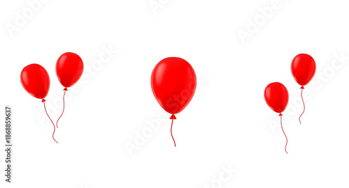 red, balloon, party, isolated, celebration, birthday, festival, decoration, helium, air, floating, round, shiny, glossy, bright, colorful, festive, cheerful, fun, joy, happiness, event, kids, children