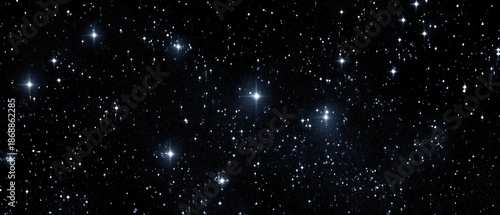 Night sky illuminated by numerous bright stars celestial background