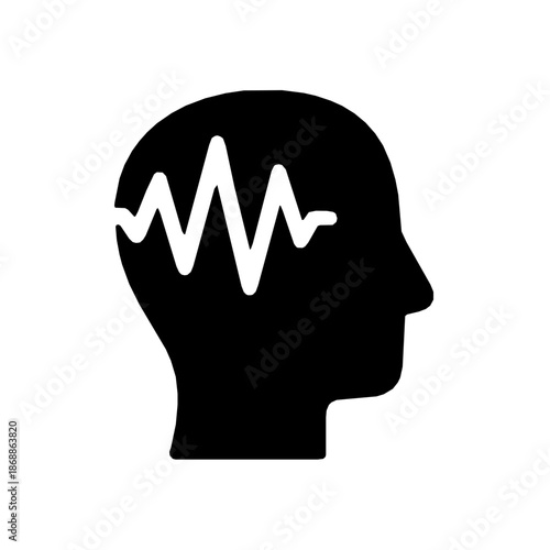 Behavioral biometrics user pattern solid glyph icon (vector)