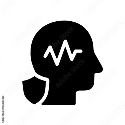 Adaptive behavioral authentication security solid glyph icon (vector)