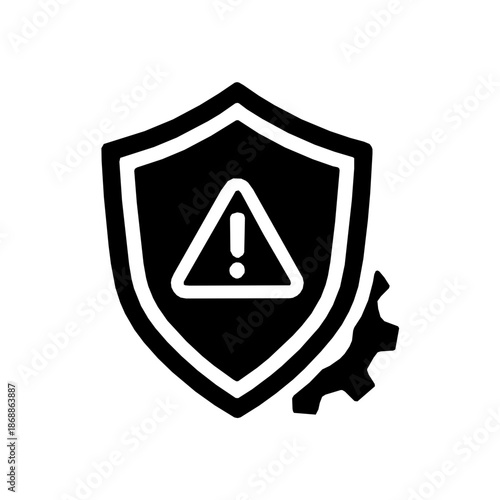 Risk-based adaptive authentication security solid glyph icon (vector)