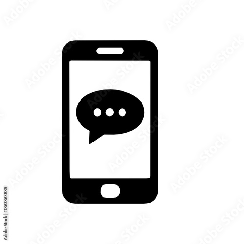 SMS one-time password phone verification solid glyph icon (vector)