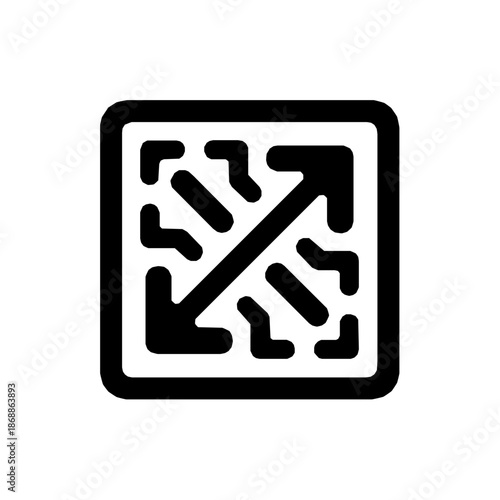 QR code device pairing authentication solid glyph icon (vector)