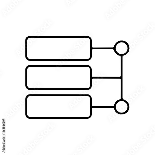 High Bandwidth Memory Single-Stroke Outline Vector Icon