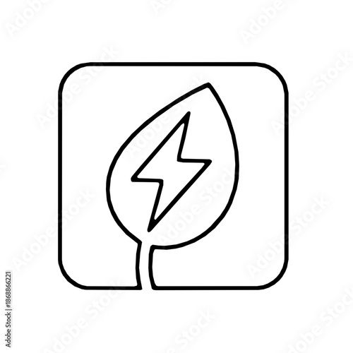 Supercomputer Energy Efficiency Mode Single-Stroke Icon