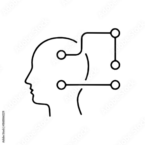 Human in the Loop AI Collaboration Icon Vector
