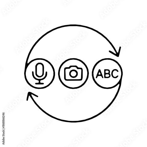 Multi-modal AI Processor Task Switching Icon Vector