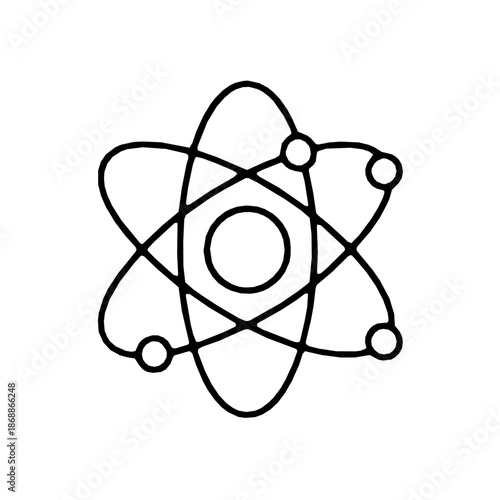 Quantum Computing Unit Single-Stroke Outline Vector Icon