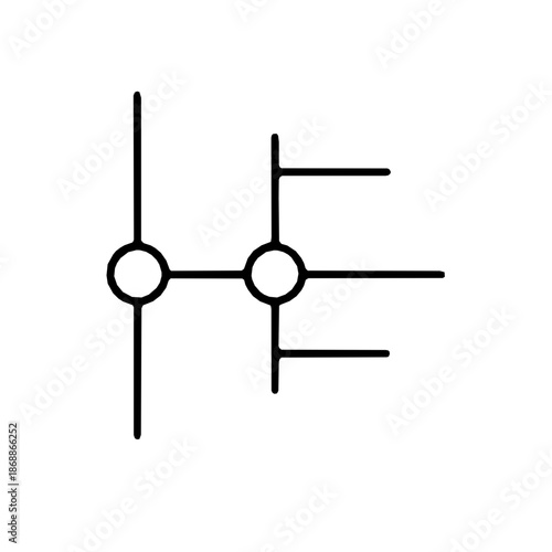 Quantum Computing Processor Gate Single Line Outline Icon Vector