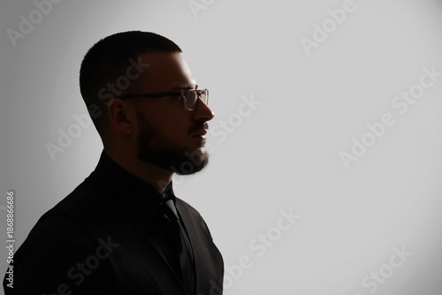 Silhouette of young busines...