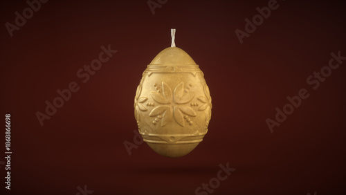 Photos Wax Easter Egg Candle with Floral Ornament – 3D Render