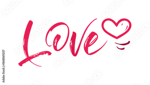 A beautifully crafted handwritten illustration of the word 'Love' with a delicate heart emblem, symbolizing affection and romance, perfect for greeting cards and romantic designs