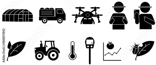 スマート農業に関するピクトグラムセット