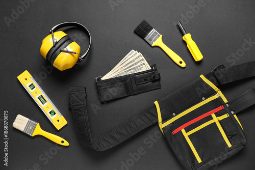 Wallet with money and build...