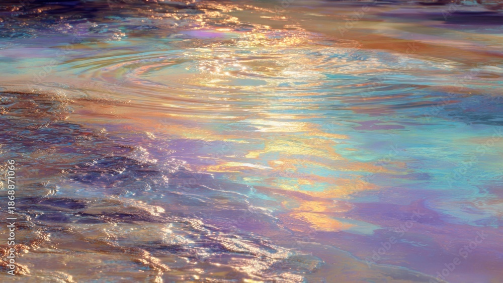 Fototapeta premium Iridescent Water Surface with Ripples