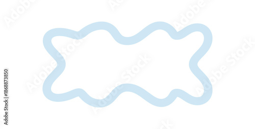 Groovy wavy rectangle border outline frame in a cartoon graphic style with a funky line and retro y2k shape. Cool background and unique border design as trendy frame for creative visual projects.