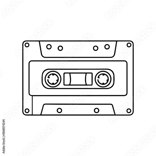 cassette line logo vector icon on a white background
Vector line logo icon