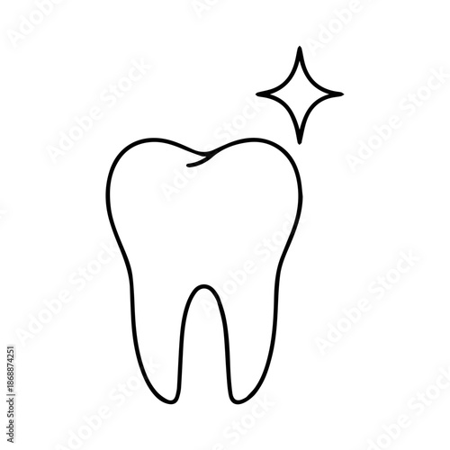 tooth with spark line logo vector icon on a white background
Vector line logo icon