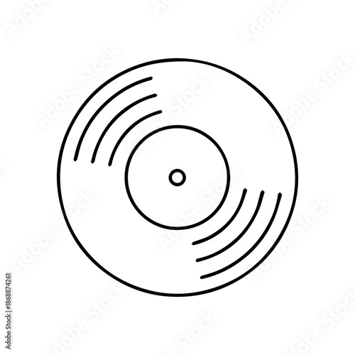 vinyl record line logo vector icon on a white background
Vector line logo icon