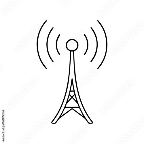 antenna with signal line logo vector icon on a white background
Vector line logo icon