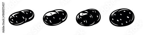 Potato vector icons set: vegetable illustrations for food and produce designs